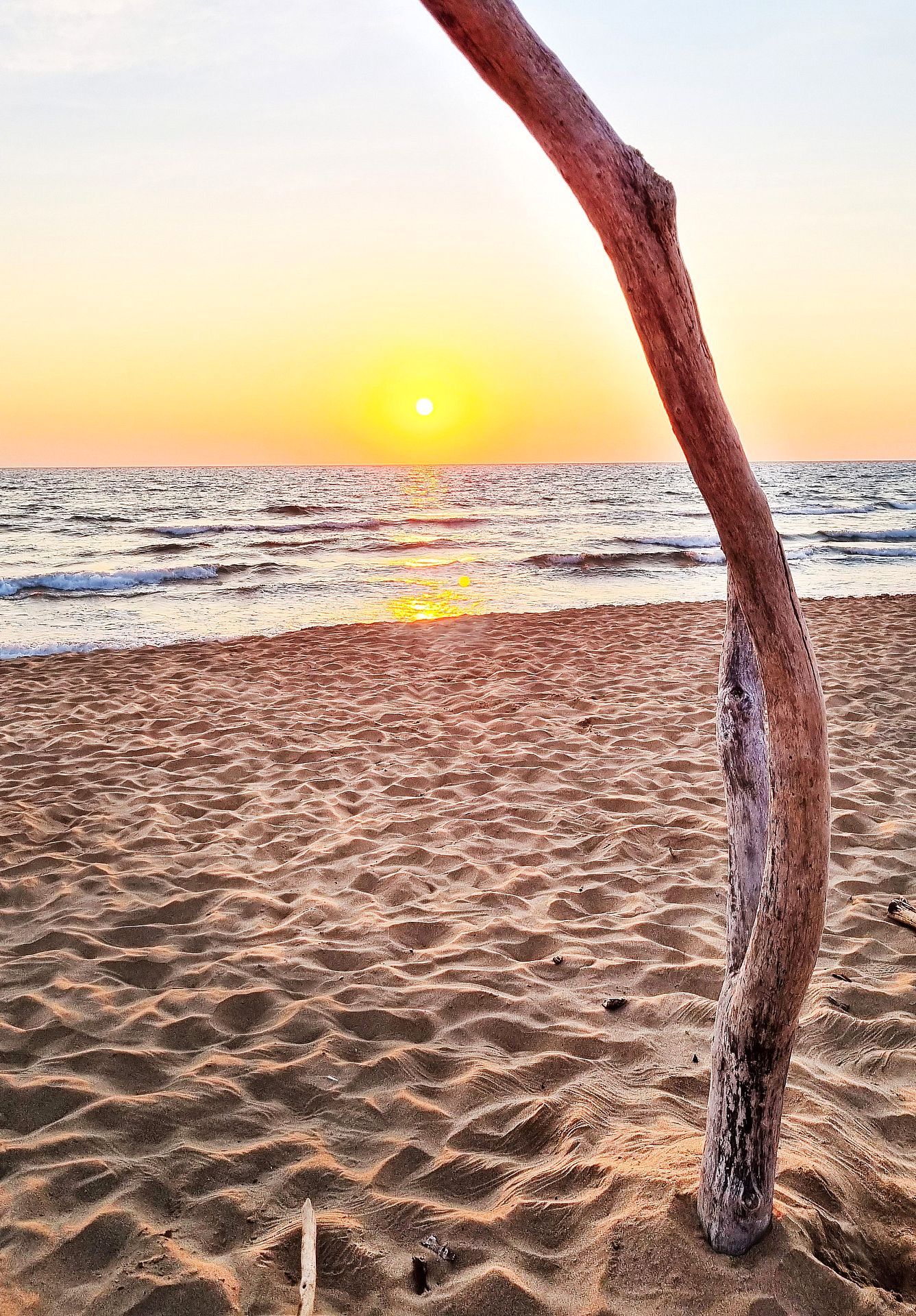 Golden sunset on the beach