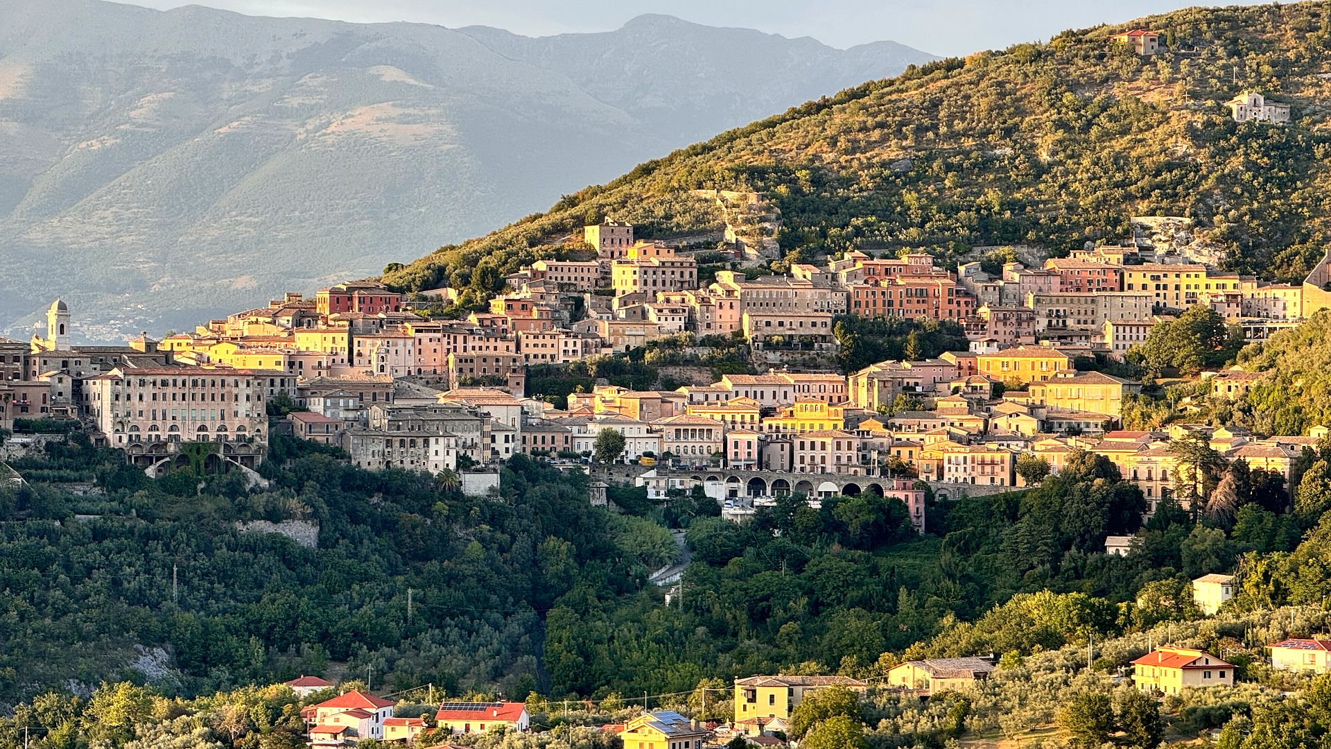 Village on a Sunlit Hillside of Arpino