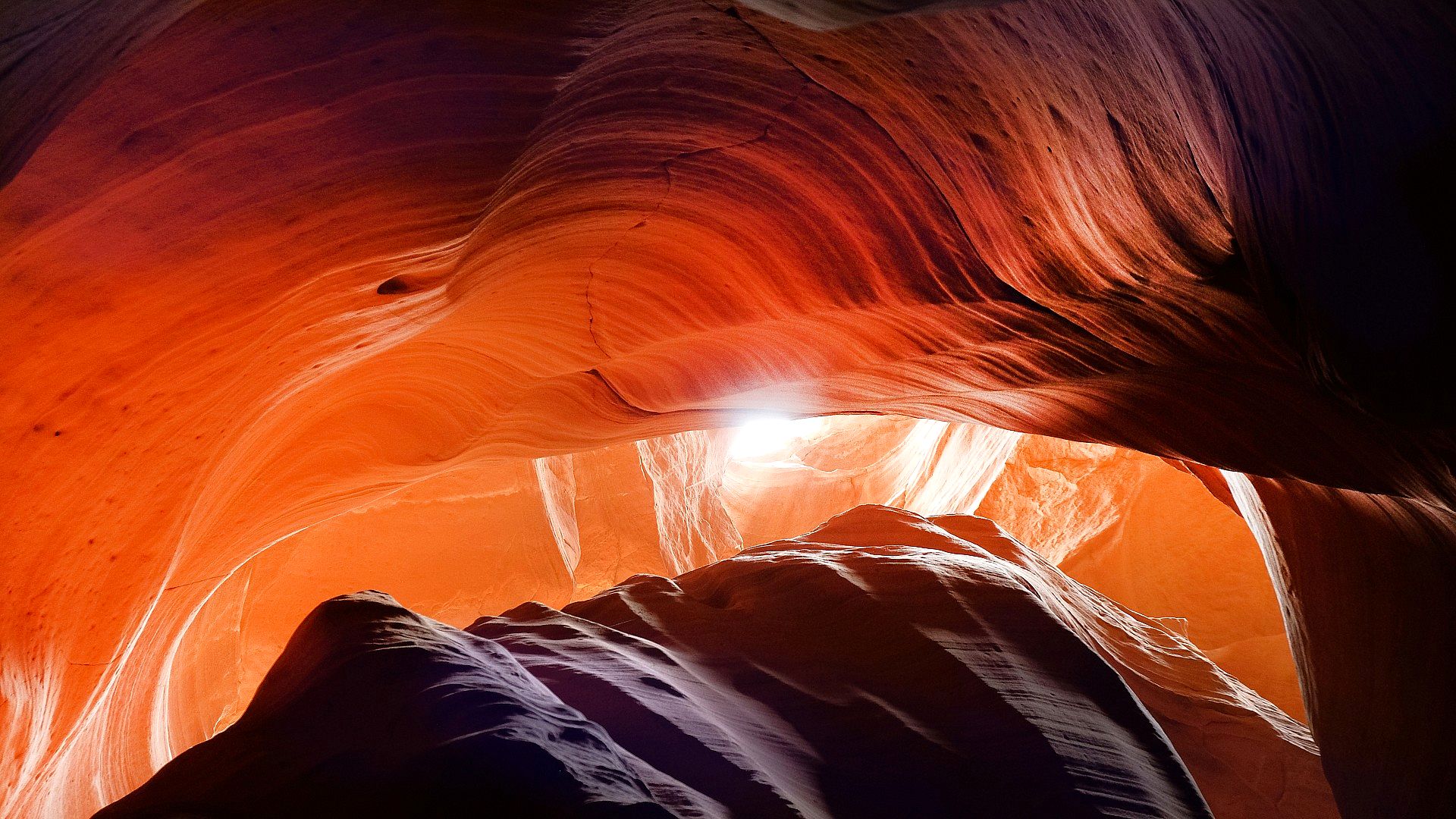 Lights in the sandstone canyon