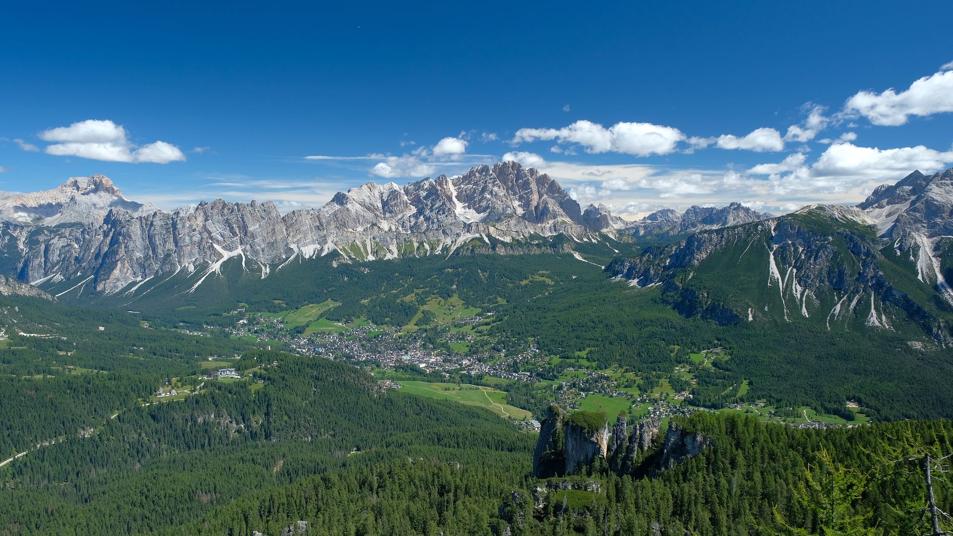Alpine Valley Mountain Panorama of Cortina