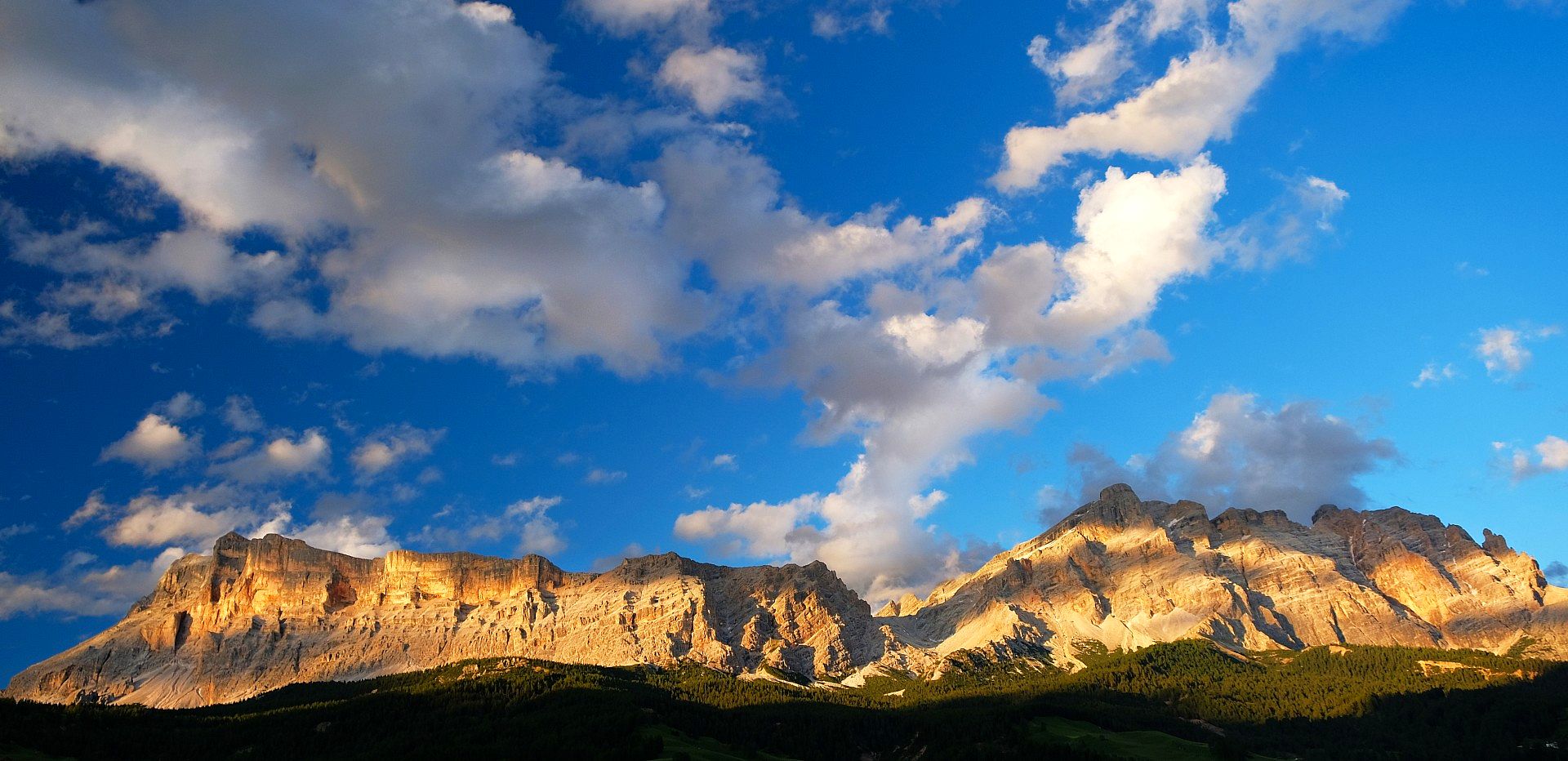 Golden mountains at sunset