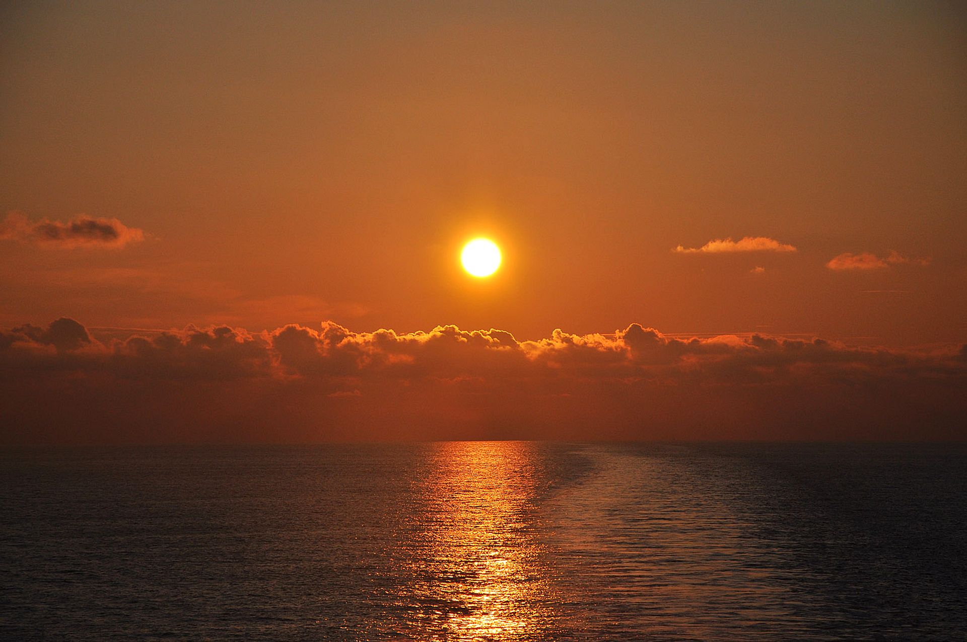 Fiery sunset on the sea
