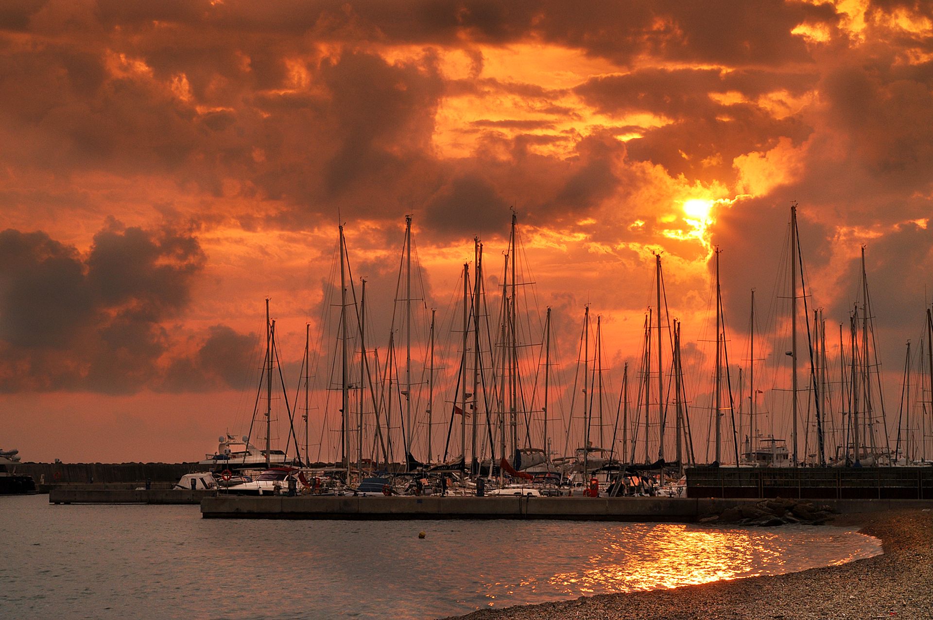 Sunset at the marina