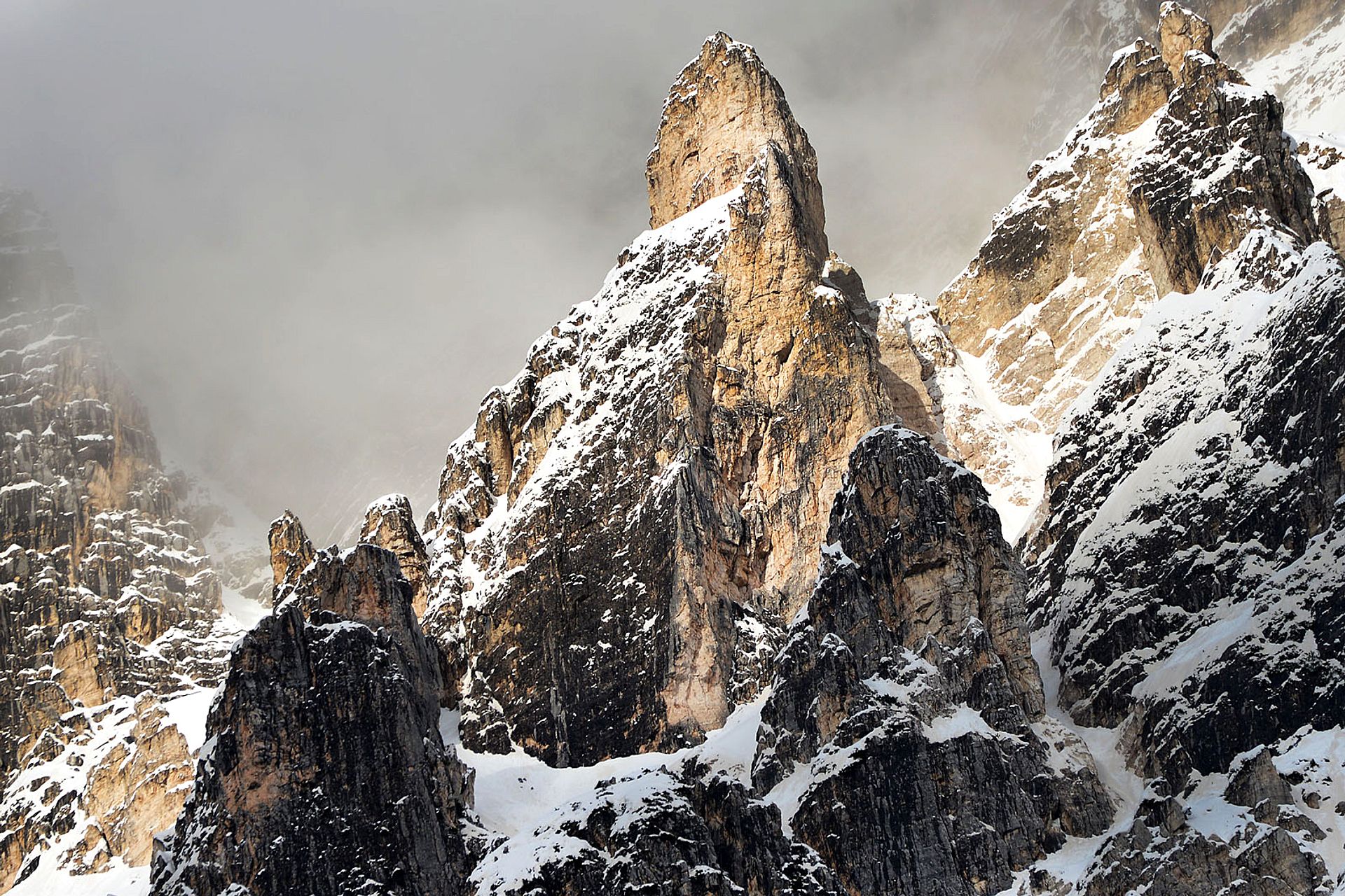 Snow-capped peaks among the clouds